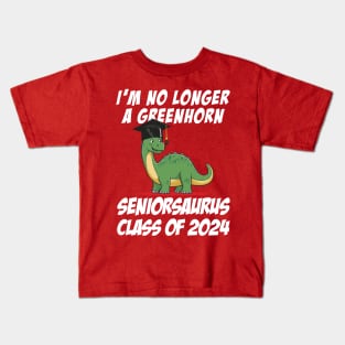 I'm no longer a greenhorn - Seniorsaurus Class of 2024 Kids T-Shirt